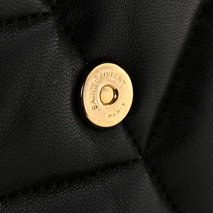 Saint Laurent Lambskin Quilted Toy Loulou Puffer Monogram Chain Satchel Black 11 of 13