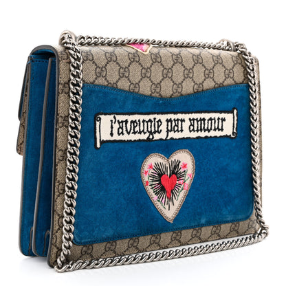 Gucci GG Supreme Monogram Embroidered Medium Dionysus Shoulder Bag Blue 3 of 12