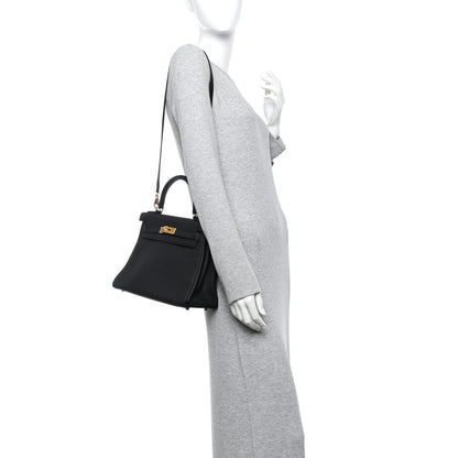 Hermes Taurillon Clemence Kelly Retourne 28 Black 2 of 13