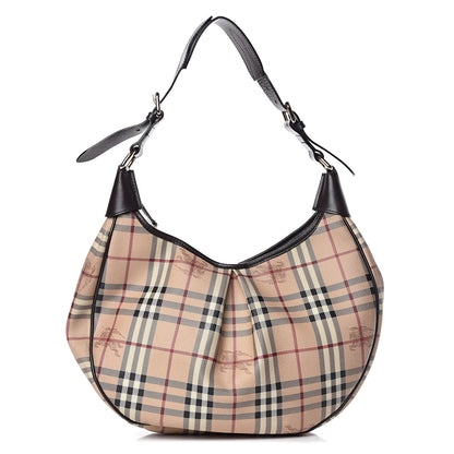 Burberry Haymarket Check Hobo Brown 1 of 19