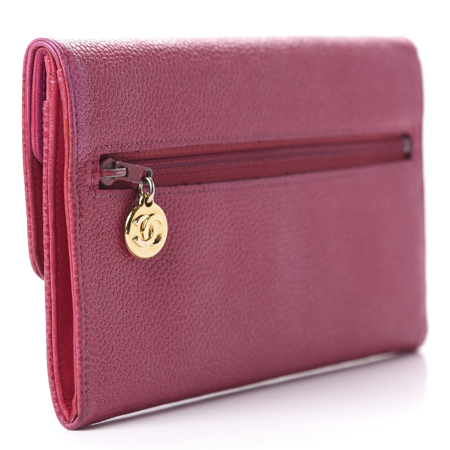Chanel Caviar Timeless CC Wallet Dark Fuchsia 3 of 14