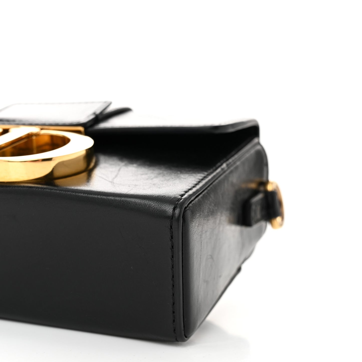 Crackled Lambskin 30 Montaigne Box Bag Black