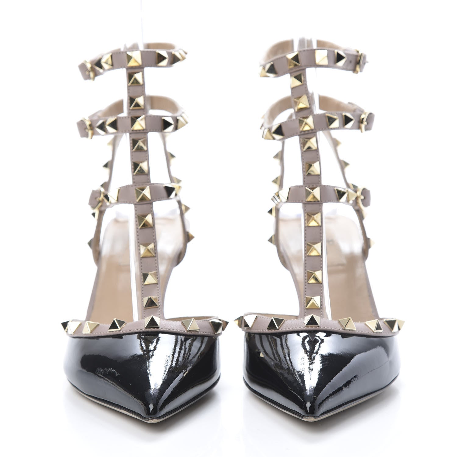 Valentino Garavani Patent Nappa Rockstud Ankle Strap 65mm Pumps 39 Black Poudre 2 of 9