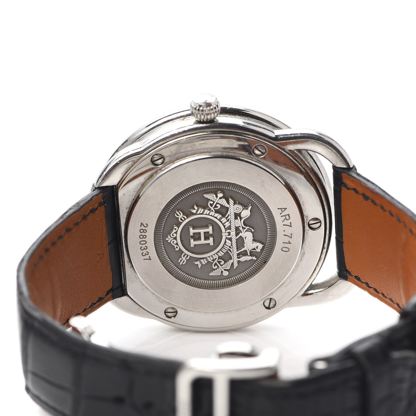 Stainless Steel Alligator 41mm Arceau Automatic Watch Noir