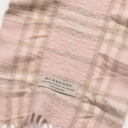 Burberry Cashmere Check Fringe Scarf Pink 4 of 6