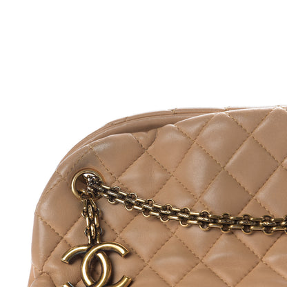 Chanel Lambskin Quilted Large Just Mademoiselle Bowling Bag Beige 8 of 13