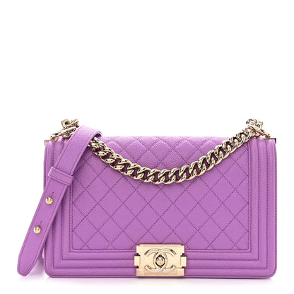 Chanel Caviar Quilted Medium Boy Flap Purple 1 of 11