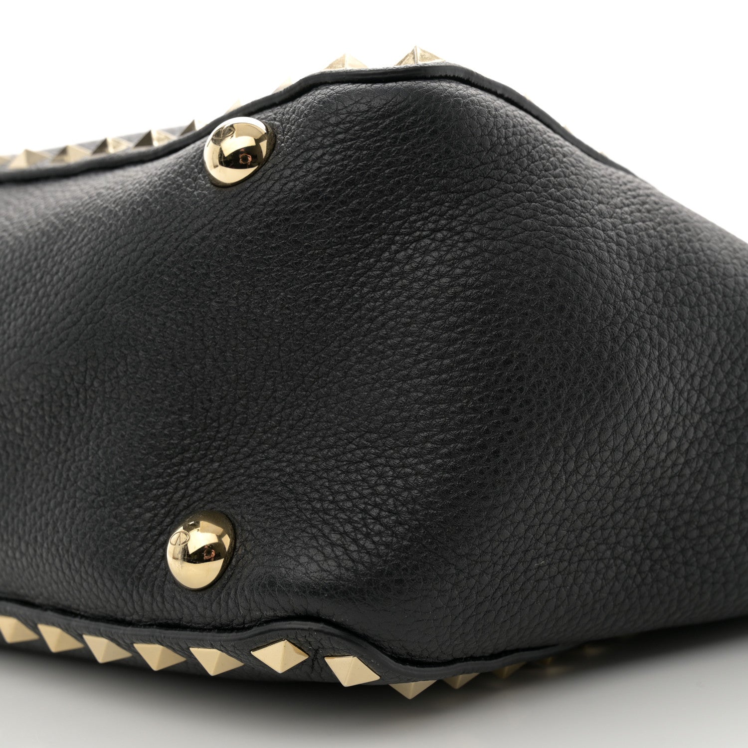 Valentino Garavani Grained Calfskin Small Rockstud Tote Black 9 of 9