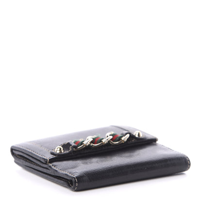 Gucci Calfskin Web Chain Compact Wallet Black 4 of 7