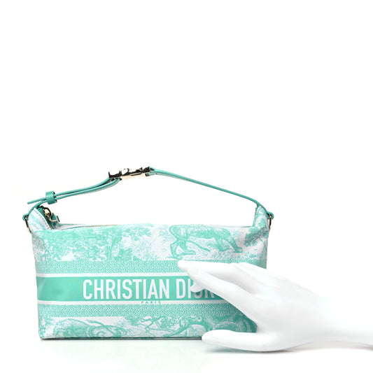 Technical Fabric Toile De Jouy DiorTravel Nomad Pouch Vert Multicolor