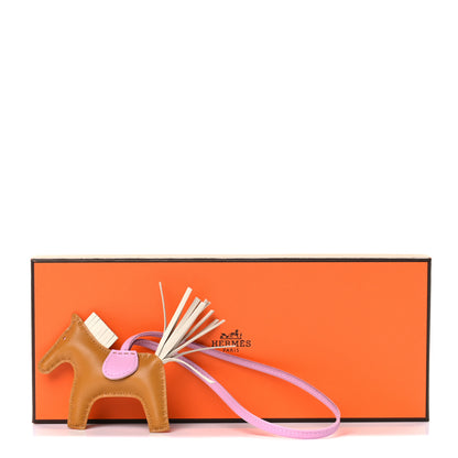 Hermes Milo Lambskin Grigri Rodeo Horse Bag Charm PM Sesame Mauve Sylvestre Craie 4 of 4