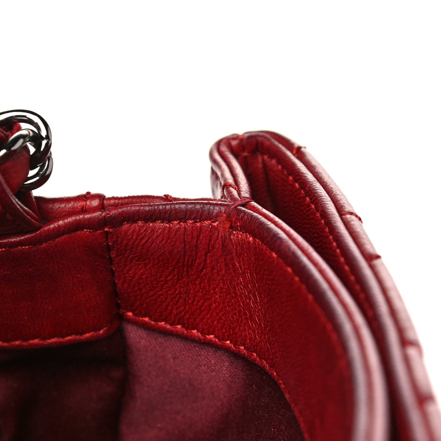 Chanel Lambskin Quilted Mini Chanel 3 Flap Red 15 of 22