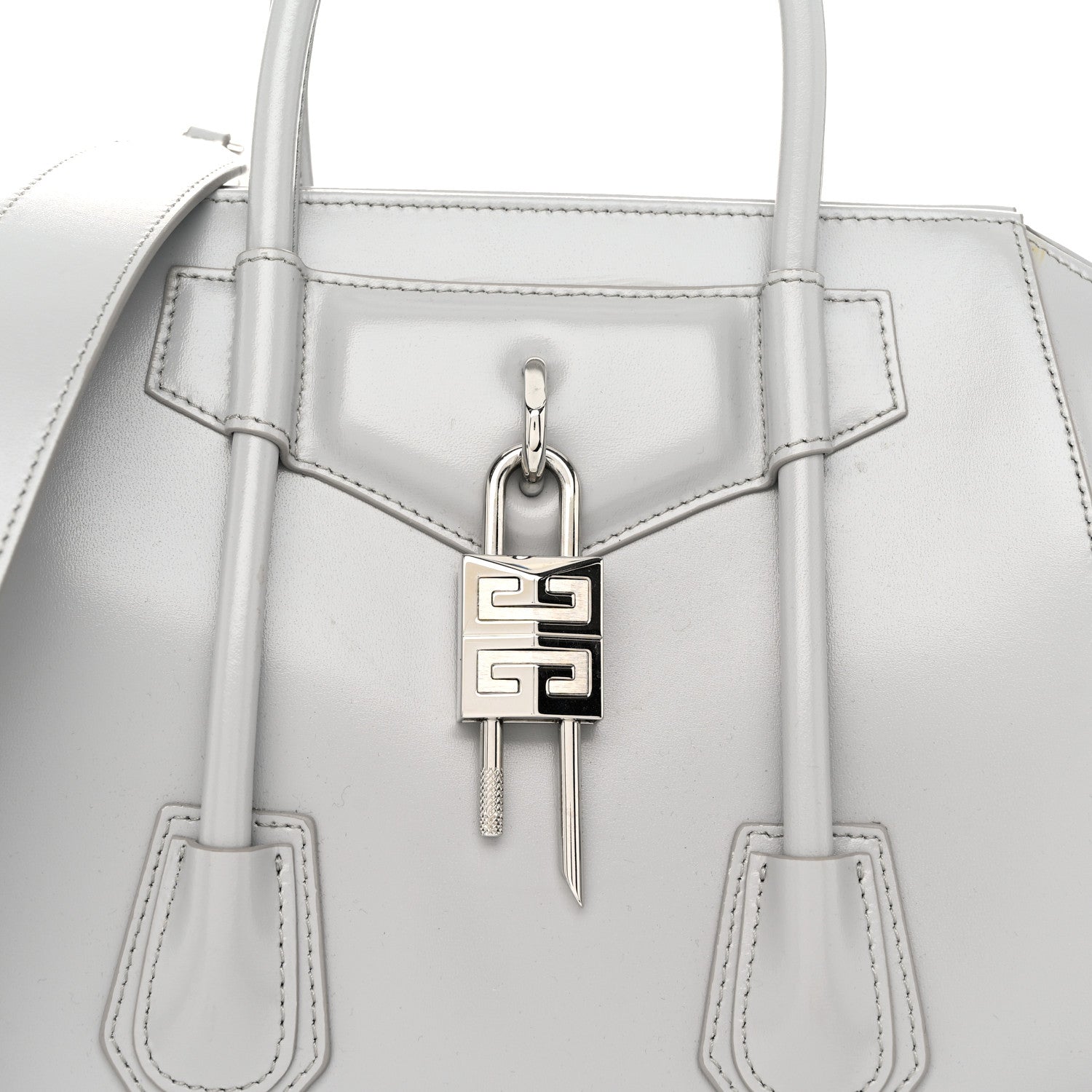 Givenchy Box Calfskin Small Lock Antigona Shoulder Bag Cloud Grey 8 of 12