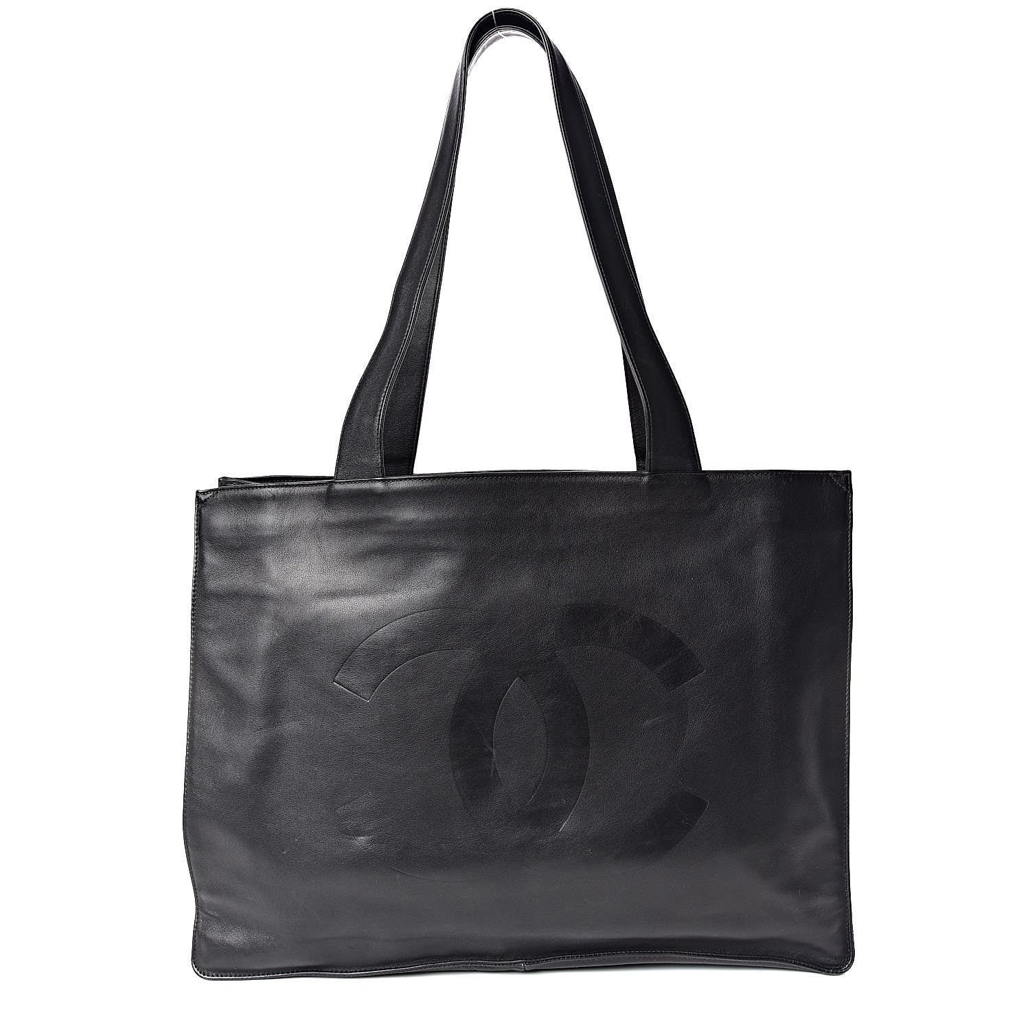 Chanel Lambskin CC Tote Black 1 of 12