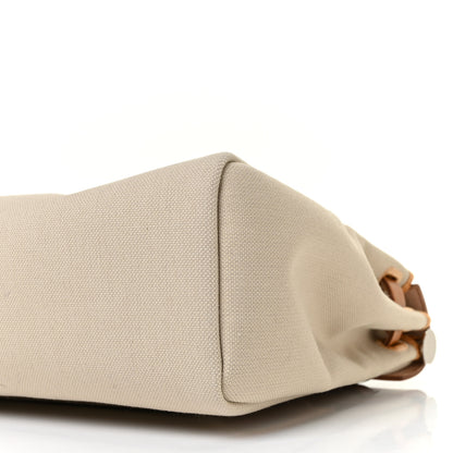 Hermes Military Toile Vache Hunter Herbag Zip Retourne 31 PM Beton Naturel 9 of 10