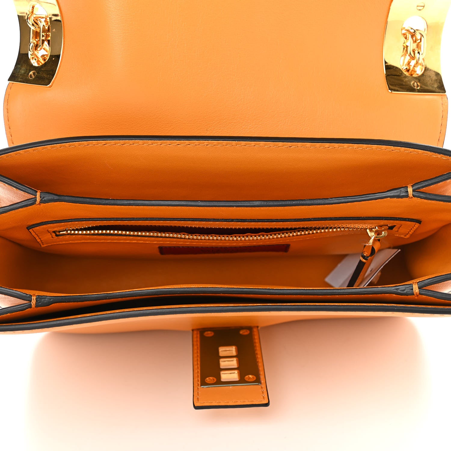 Valentino Garavani Vitello B-Rockstud Flap Mandarin Sorbet 5 of 11
