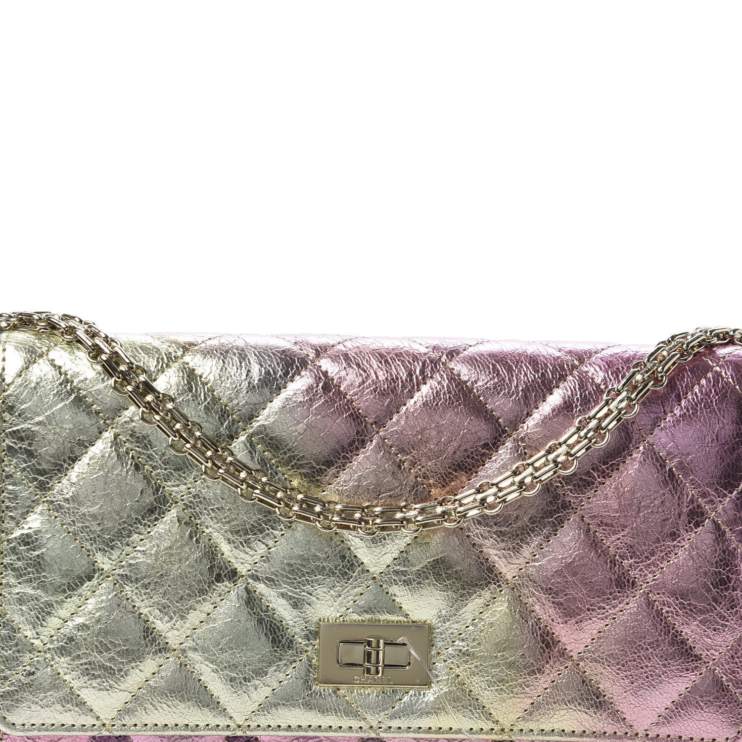 Chanel Metallic Goatskin Quilted 2.55 Reissue Wallet on Chain WOC Multicolor 10 of 11