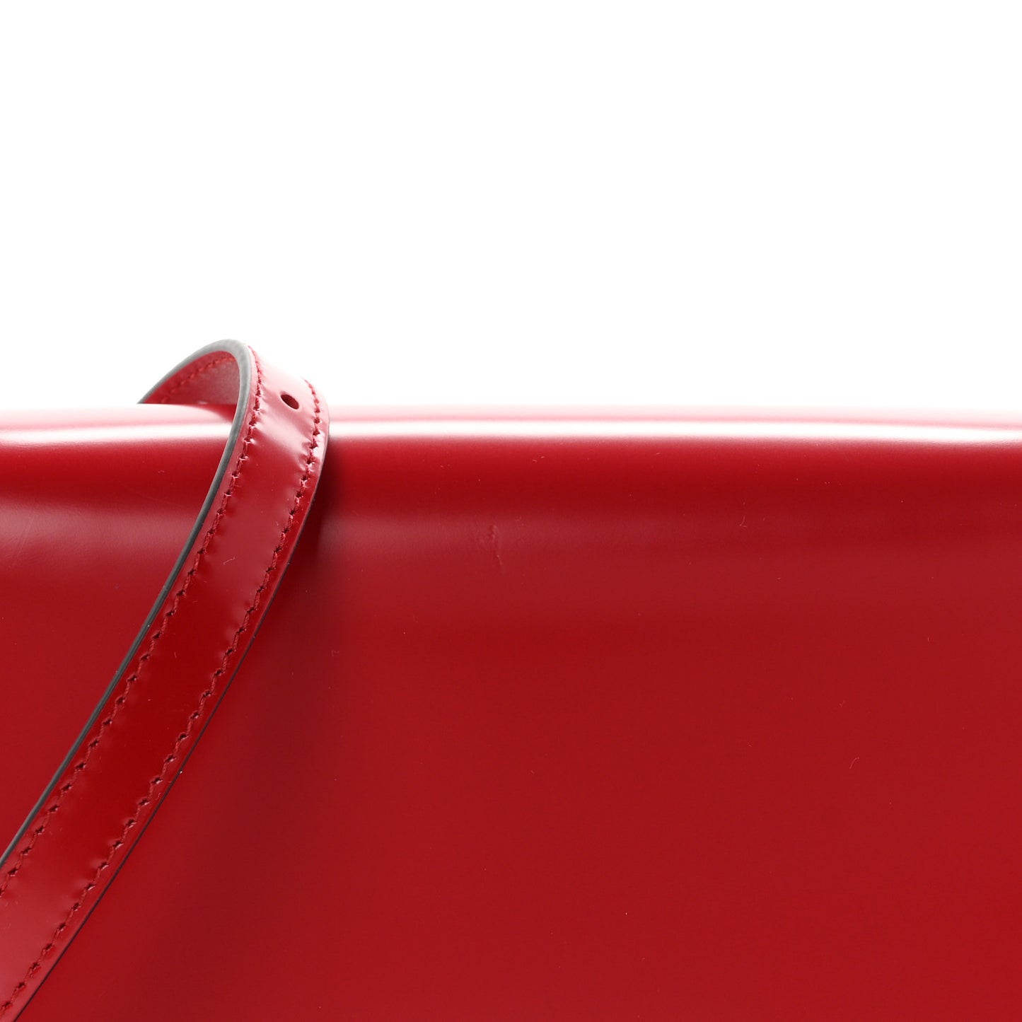Spazzolato Flap Shoulder Bag Scarlatto