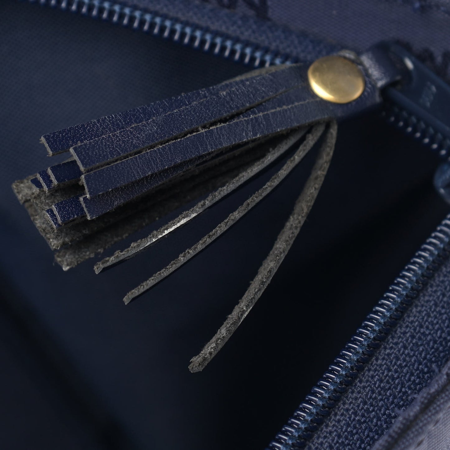 Nylon Monogram Calfskin Tote Navy