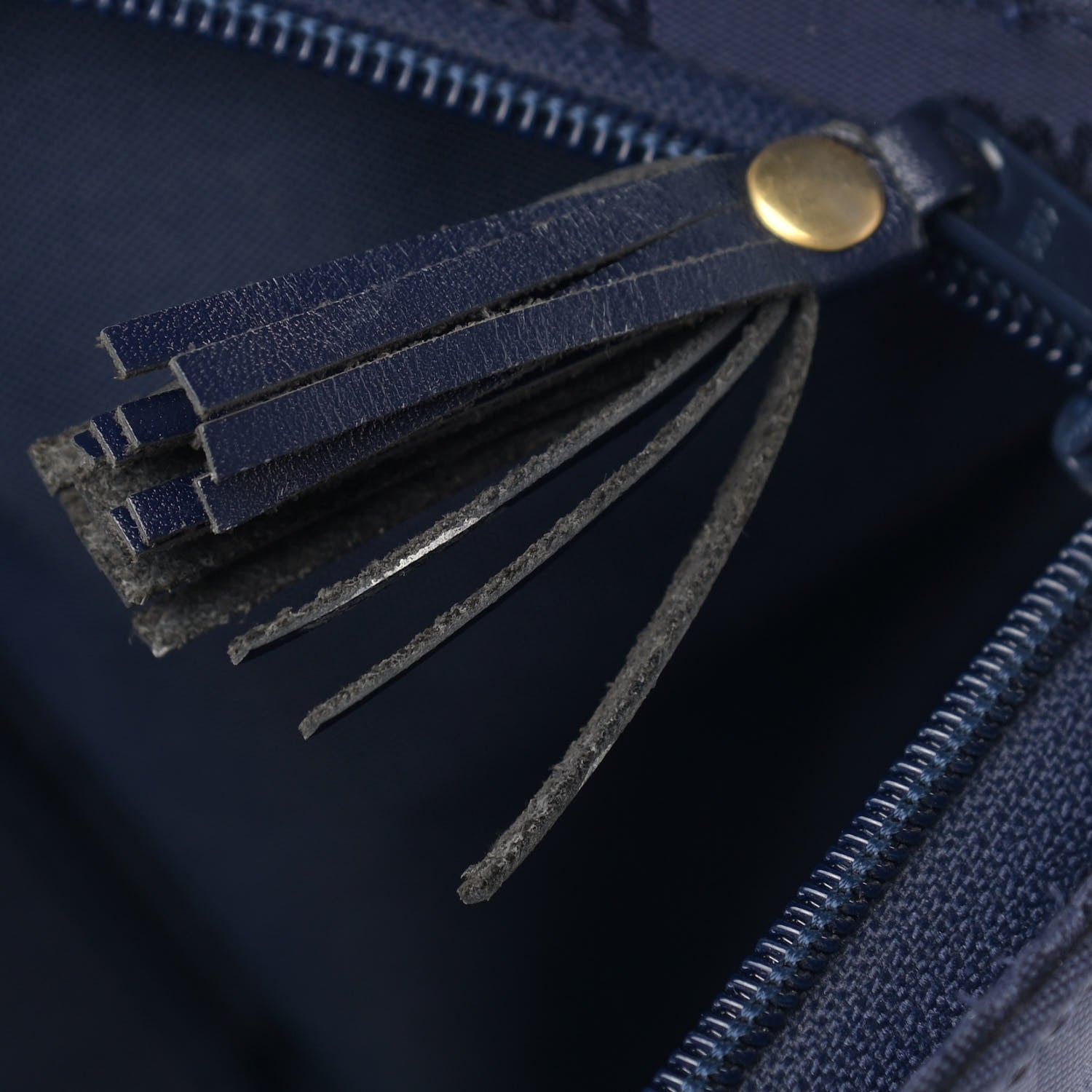 MCM Nylon Monogram Calfskin Tote Navy 12 of 12