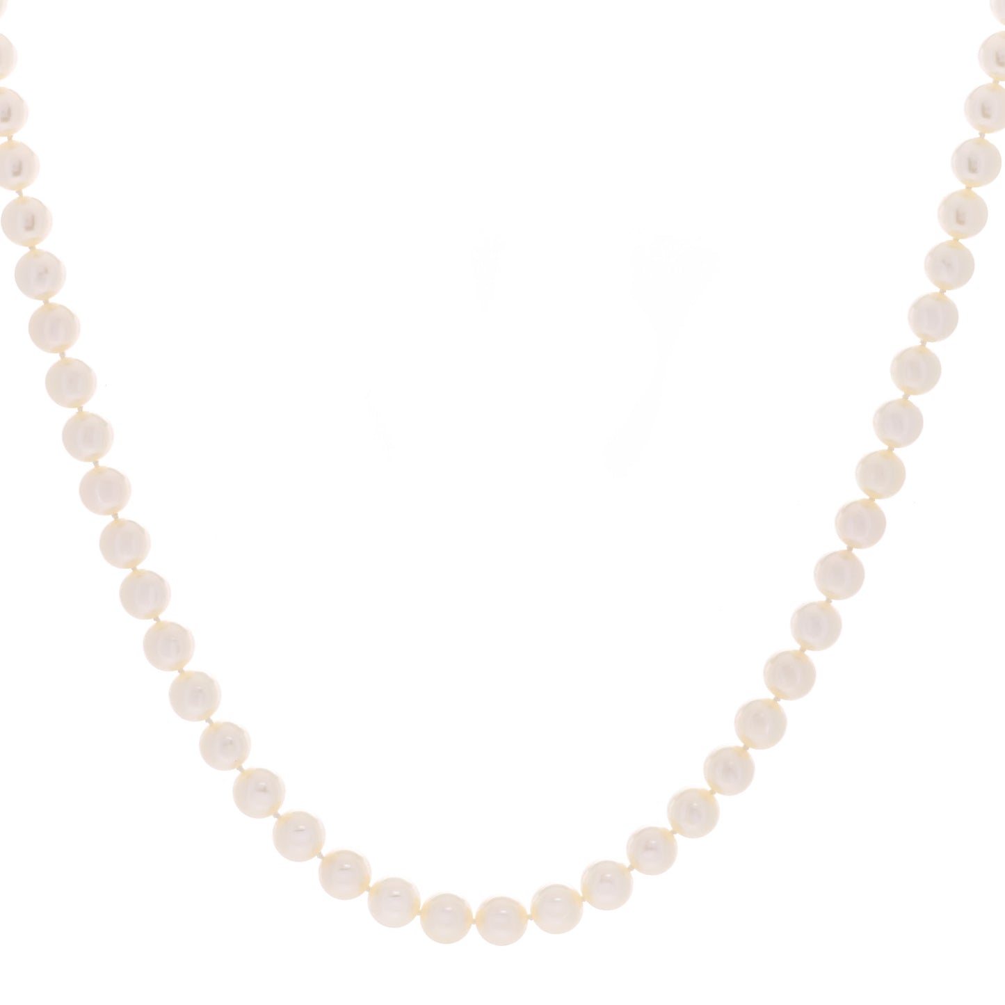18K Yellow Gold Akoya Pearl 7.5-8mm Strand Necklace