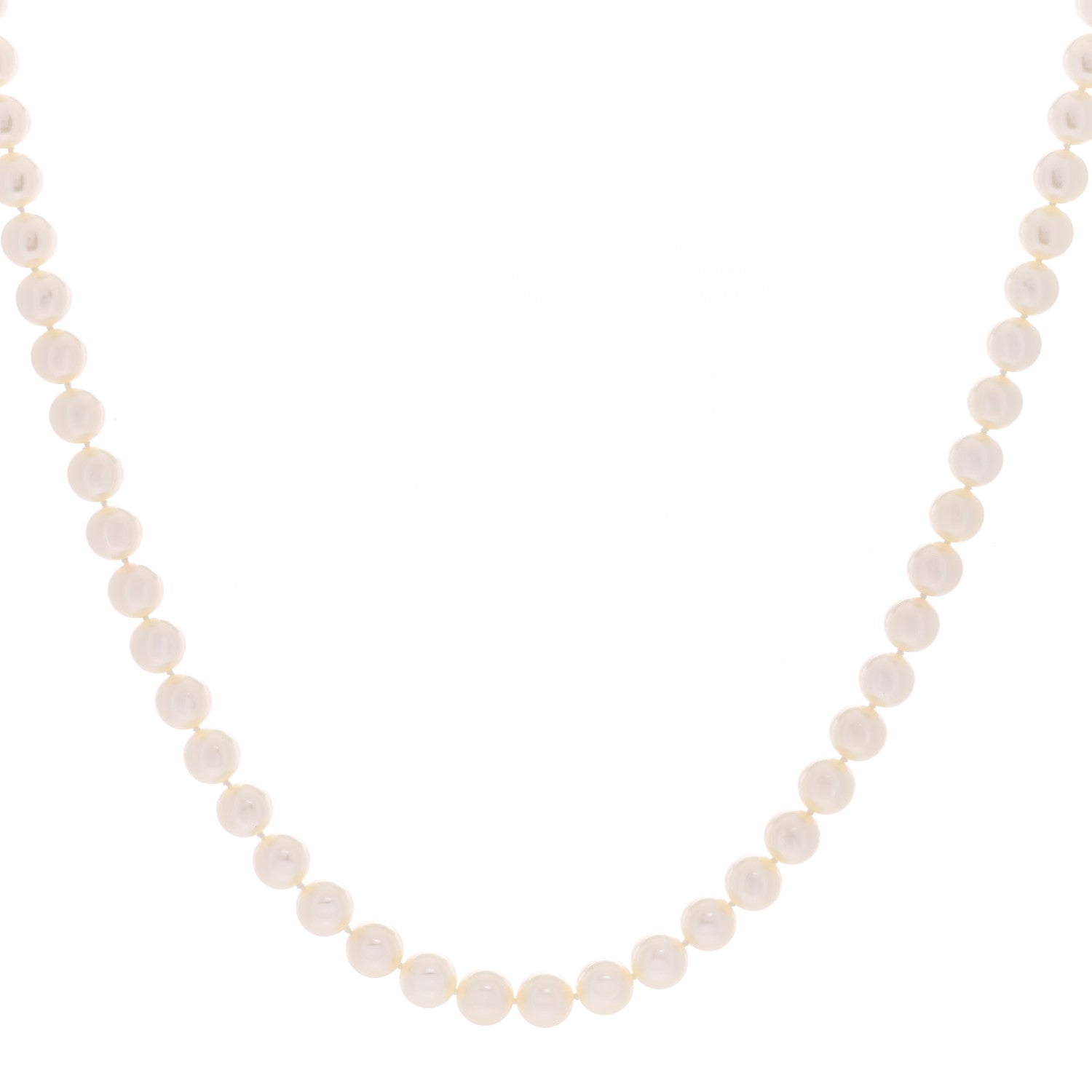 Mikimoto 18K Yellow Gold Akoya Pearl 7.5-8mm Strand Necklace 1 of 4