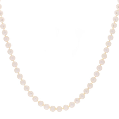 Mikimoto 18K Yellow Gold Akoya Pearl 7.5-8mm Strand Necklace 1 of 4