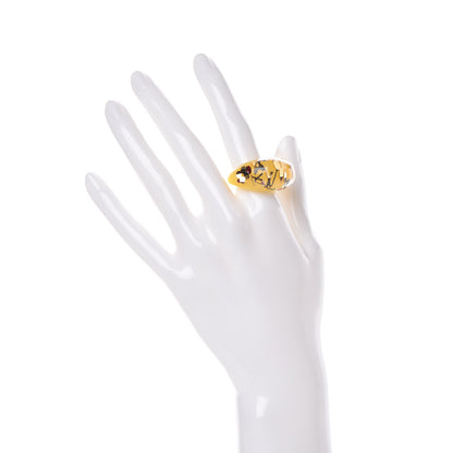 Louis Vuitton Resin Swarovski Crystal Inclusion Ring 7.5 Yellow 2 of 4