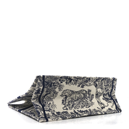 Christian Dior Canvas Embroidered Large Dioriviera Toile De Jouy Book Tote Blue 4 of 10