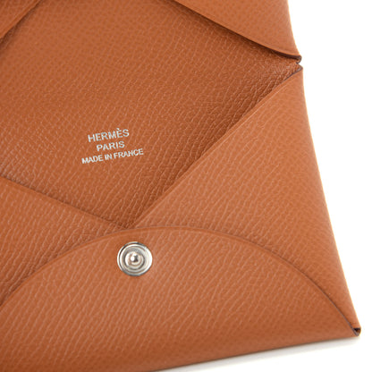 Hermes Epsom Calvi Card Case Gold 5 of 7