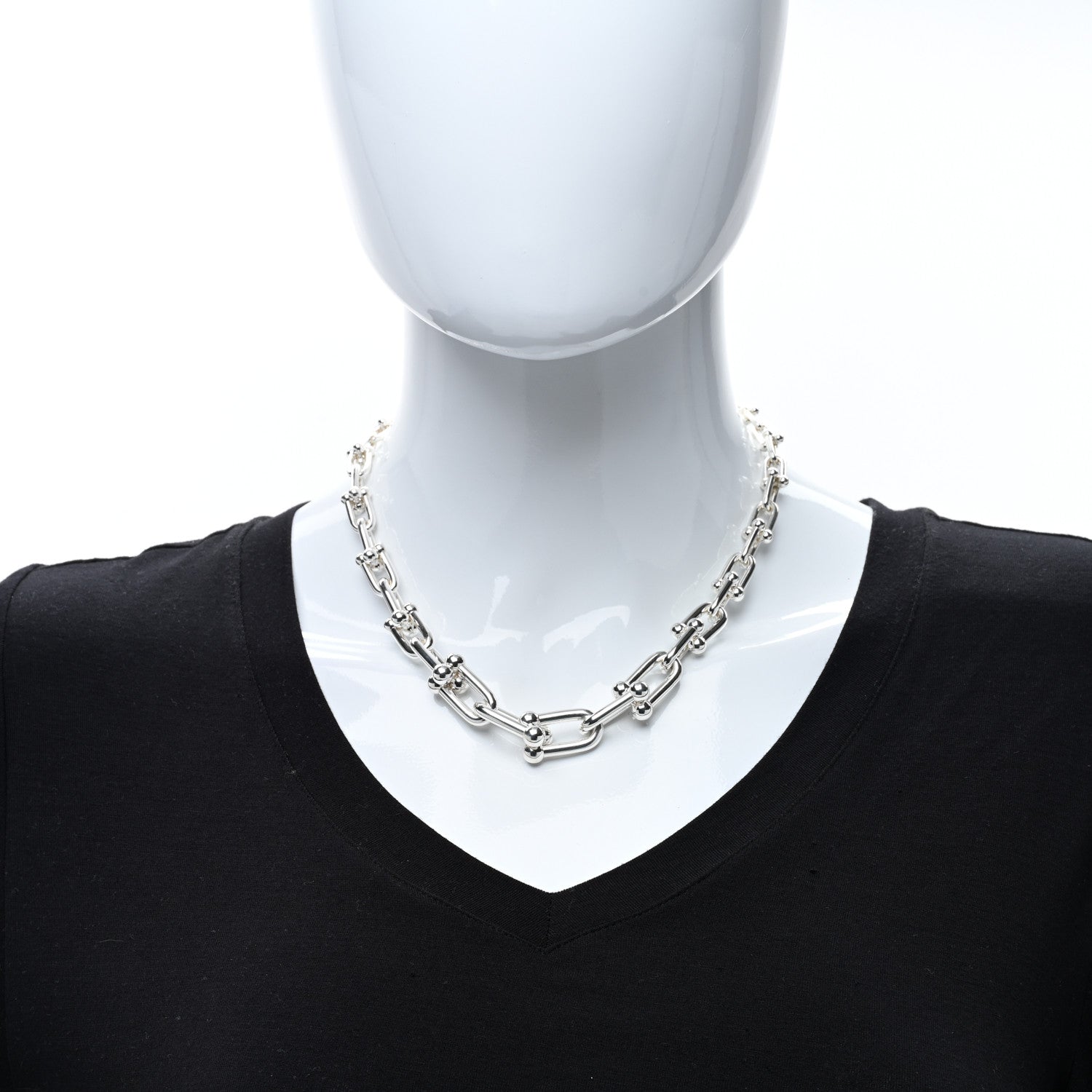 Tiffany Sterling Silver HardWear Graduated Link Necklace 3 of 5