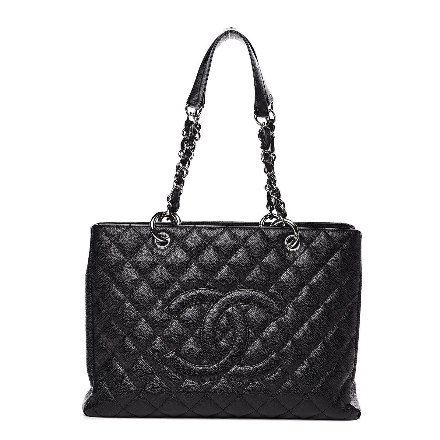 Caviar Quilted Grand Shopping Tote GST Black
