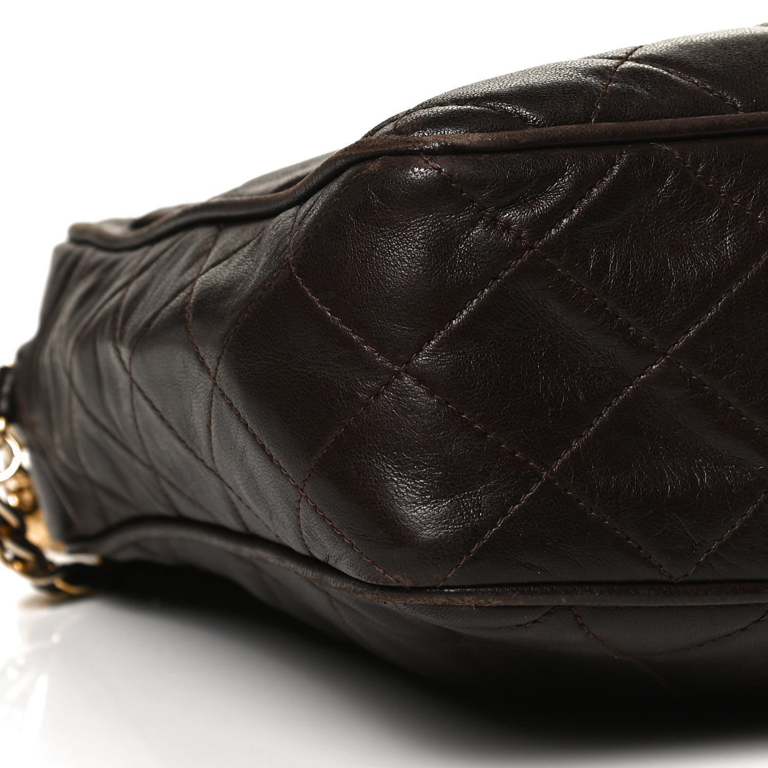 Chanel Lambskin Quilted Tassel Camera Case Brown 8 of 9