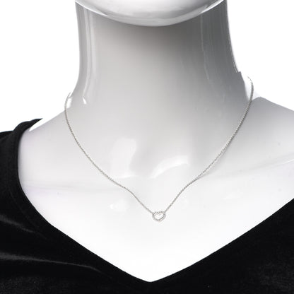 Tiffany 18K White Gold Diamond Metro Heart Pendant Necklace 2 of 5