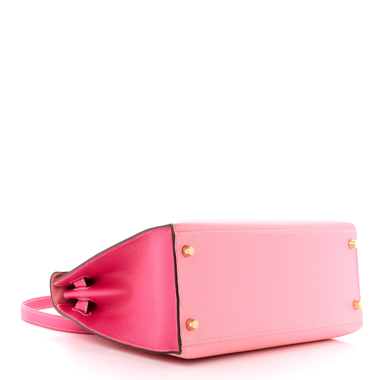 Hermes Epsom Bi-Color Horseshoe Kelly Sellier 28 Rose Confetti Rose Tyrien 4 of 14