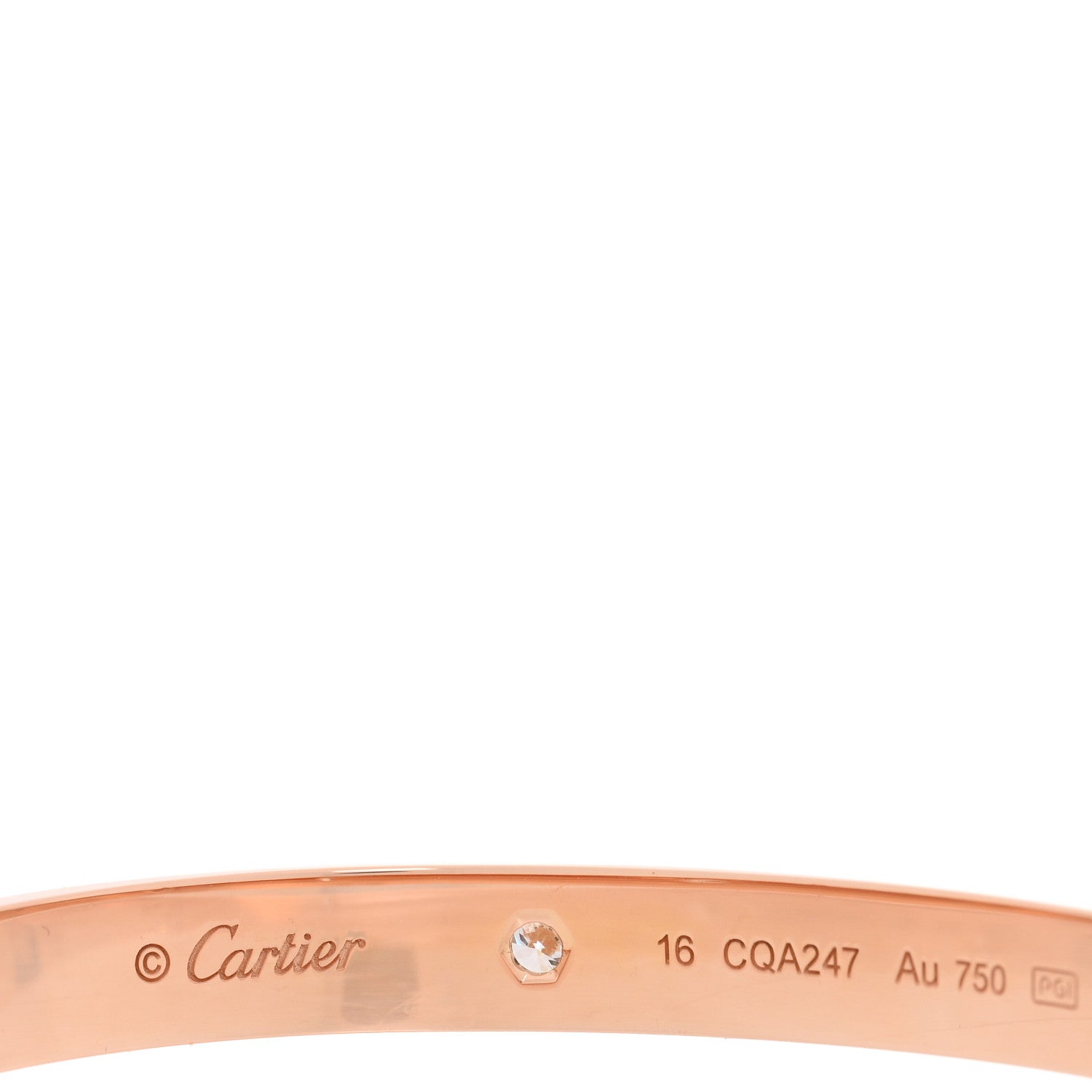 Cartier 18K Pink Gold 4 Diamond LOVE Bracelet 16 3 of 7