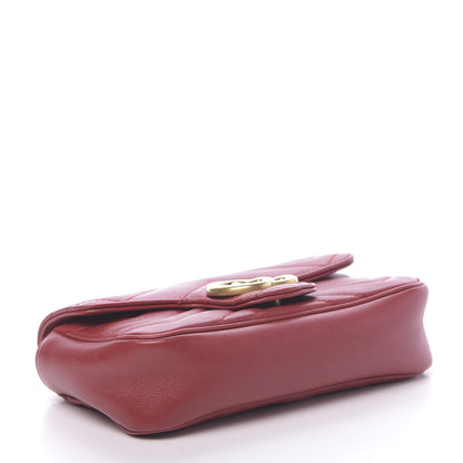 Gucci Calfskin Matelasse Super Mini GG Marmont Shoulder Bag Hibiscus Red 4 of 10