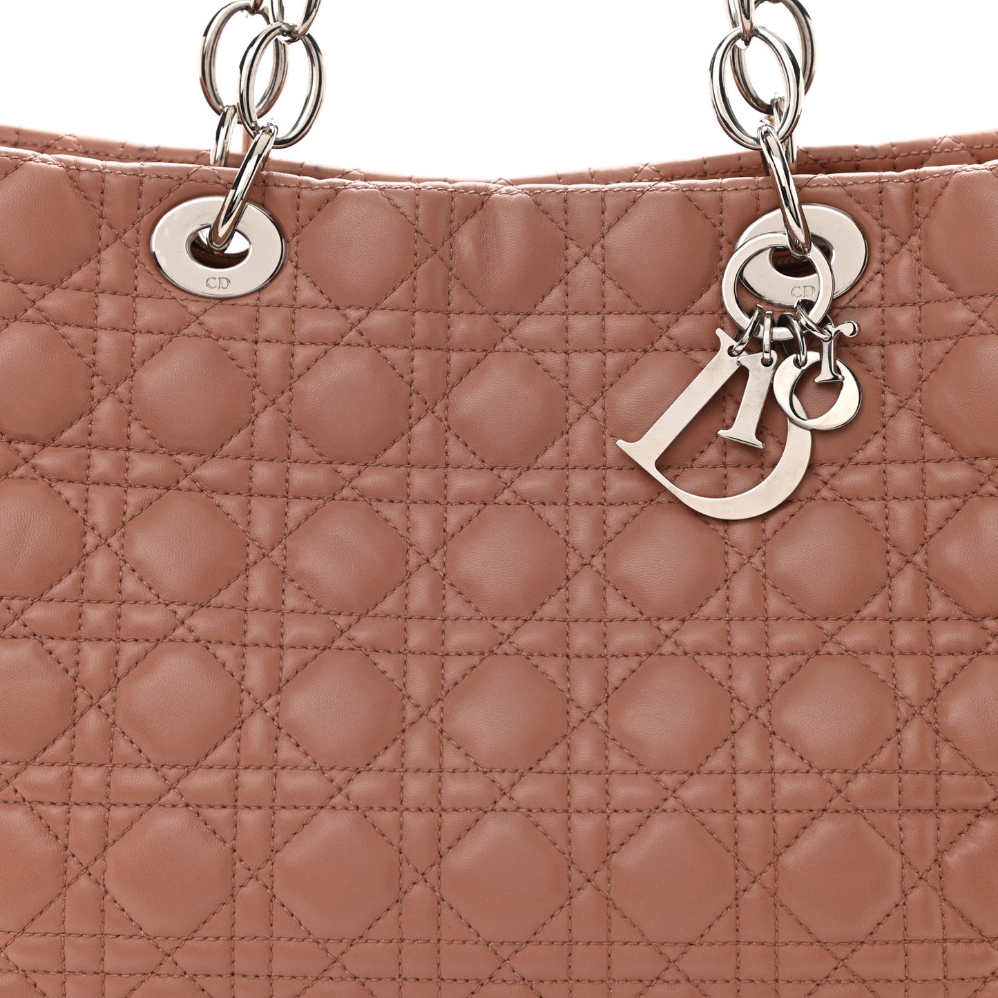 Lambskin Cannage Large Dior Soft Shopping Tote Bois de Rose