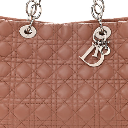 Christian Dior Lambskin Cannage Large Dior Soft Shopping Tote Bois de Rose 9 of 17