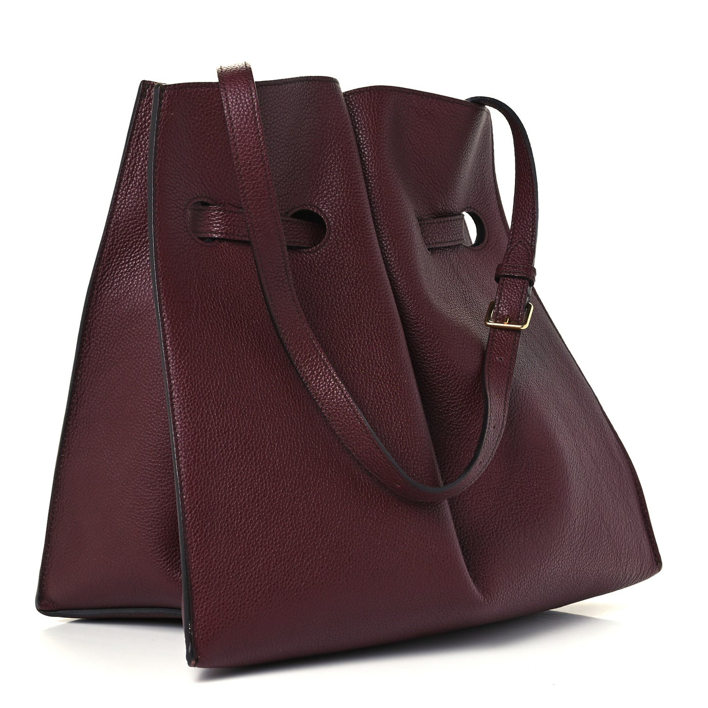 Grained Calfskin Small Tyndale Bucket Bag Burgundy
