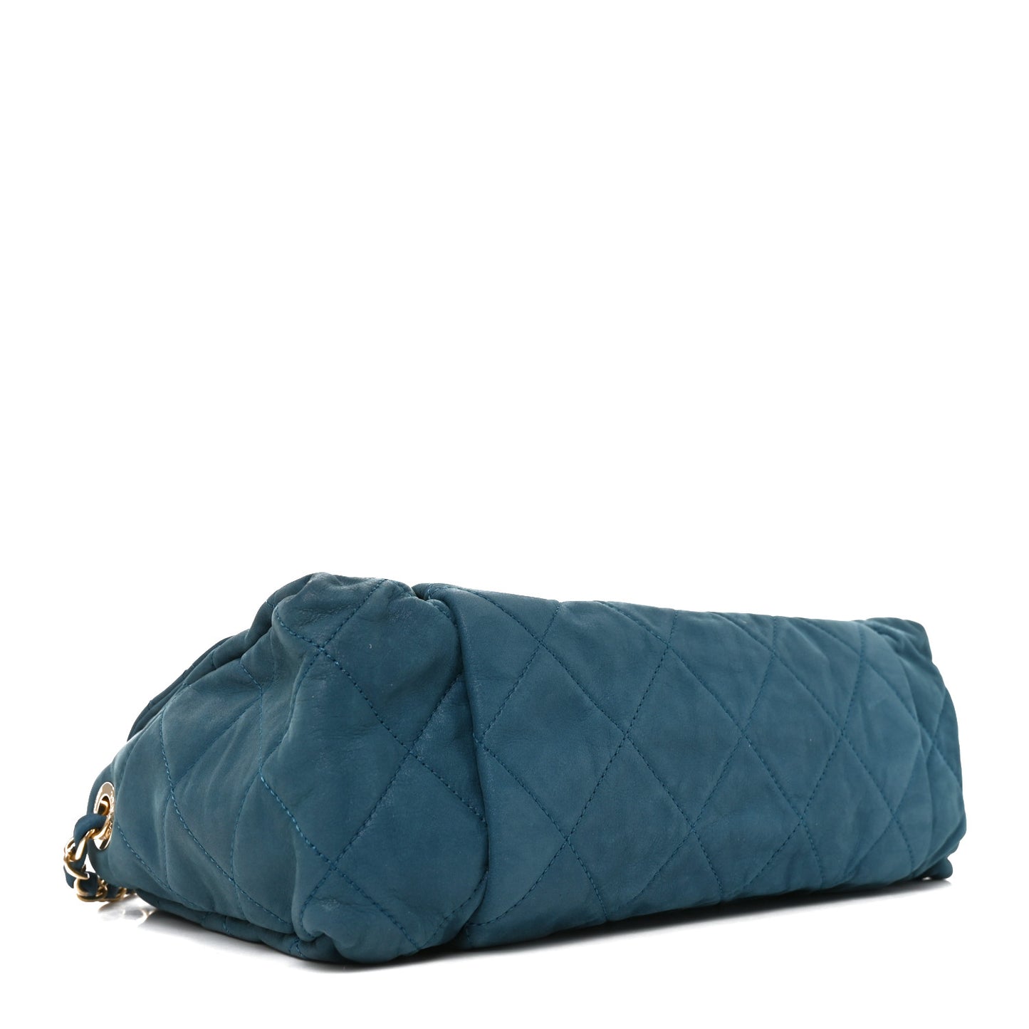 Iridescent Calfskin Large Chic Quilt Flap Blue