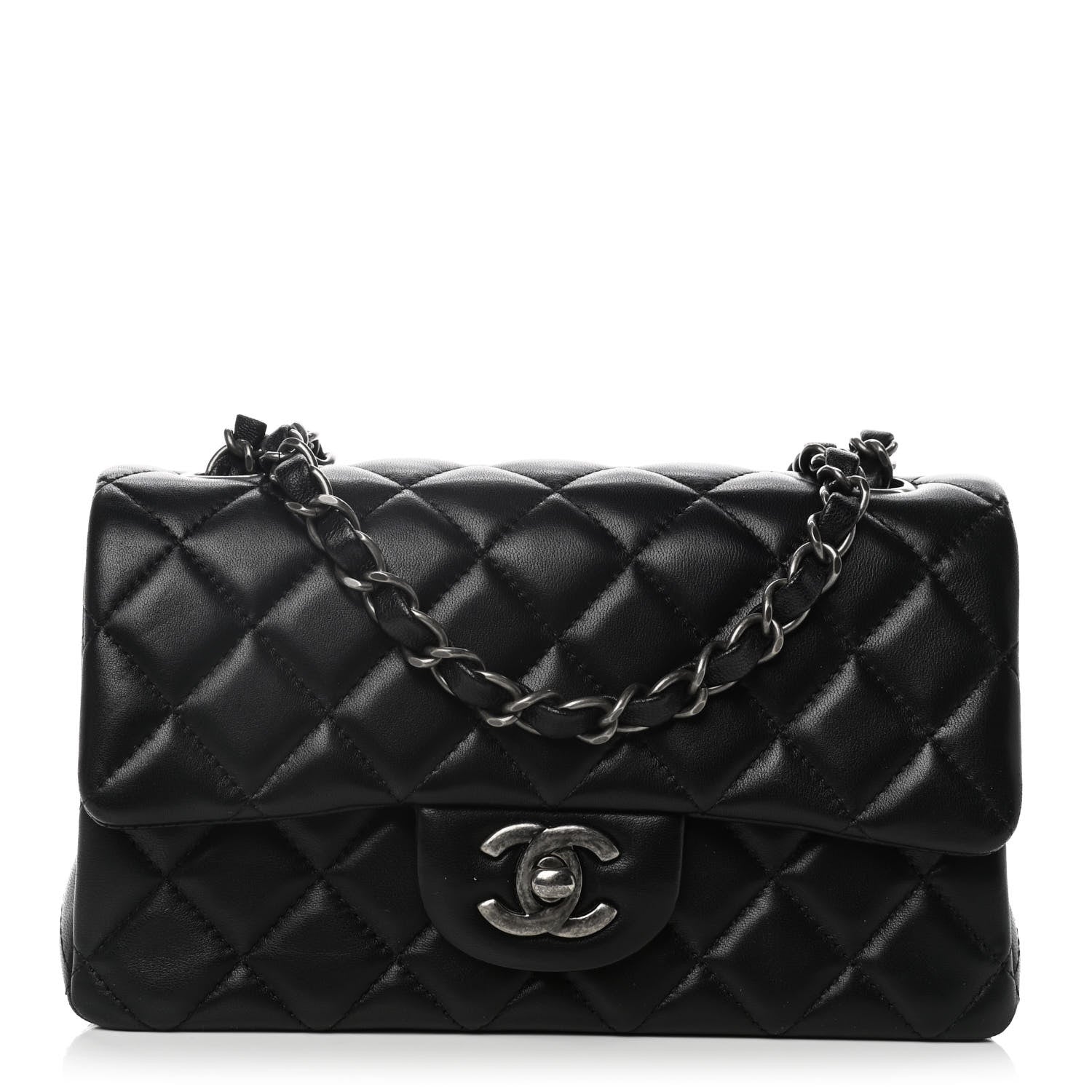 Chanel Lambskin Quilted Mini Rectangular Flap Black 1 of 10