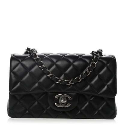 Chanel Lambskin Quilted Mini Rectangular Flap Black 1 of 10