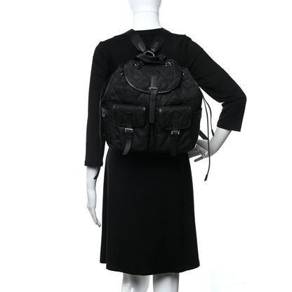 Prada Tessuto Nylon Saffiano Vela Quilted Backpack Black 2 of 9