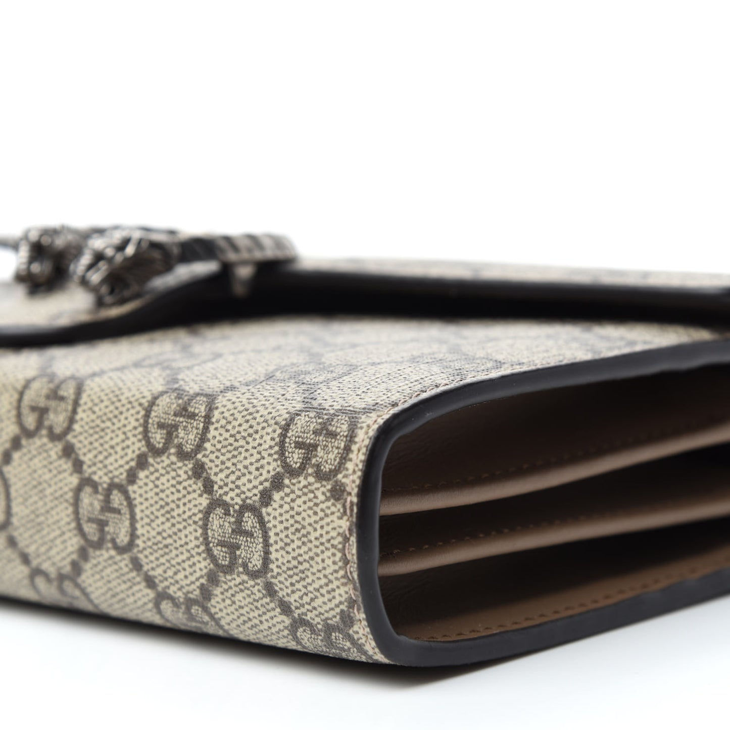 GG Supreme Monogram Mini Dionysus Chain Wallet Beige Taupe