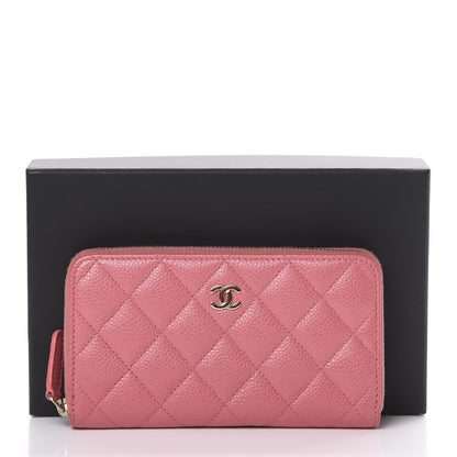 Chanel Iridescent Caviar Quilted Medium Zip Around Wallet Pink 11 of 11