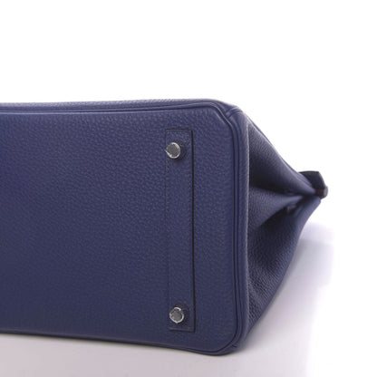 Hermes Togo Swift Officier Birkin 30 Bleu Encre Rouge H 7 of 12