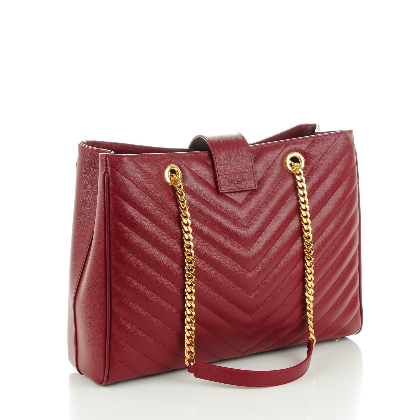 Grain De Poudre Matelasse Chevron Monogram Shopping Bag Oxblood