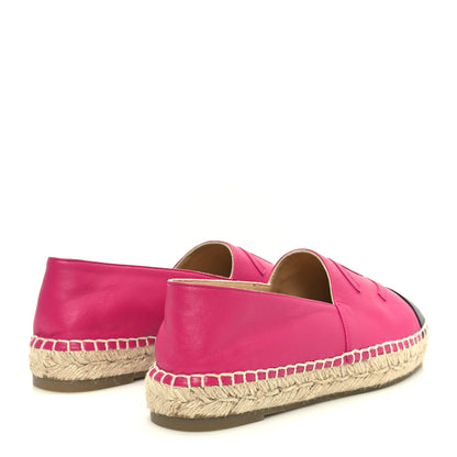 Chanel Lambskin CC Espadrilles 39 Fuchsia Black 5 of 9