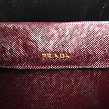 Prada Saffiano Cuir Medium Double Bag Granato Marmo 6 of 10